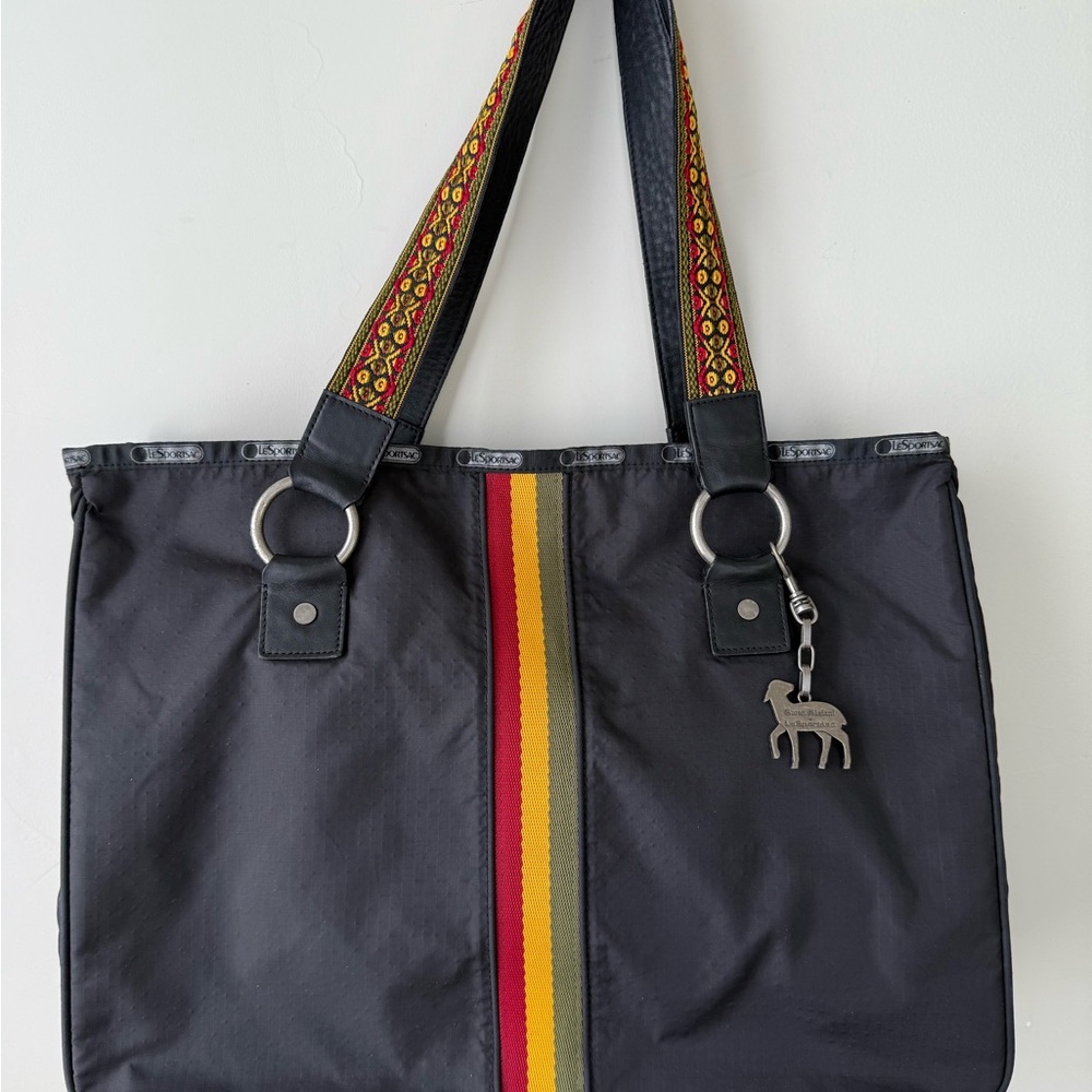 Super Rare - New w/o Tags L.A.M.B. Gwen Stefani Rasta Black Tote Bag - Band Bag